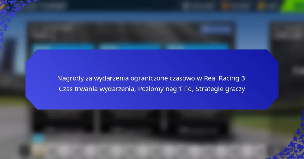 Nagrody za wydarzenia ograniczone czasowo w Real Racing 3: Czas trwania wydarzenia, Poziomy nagród, Strategie graczy