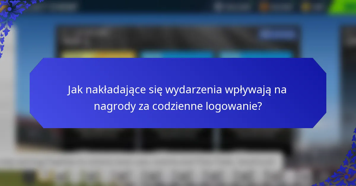 Jak nakładające się wydarzenia wpływają na nagrody za codzienne logowanie?