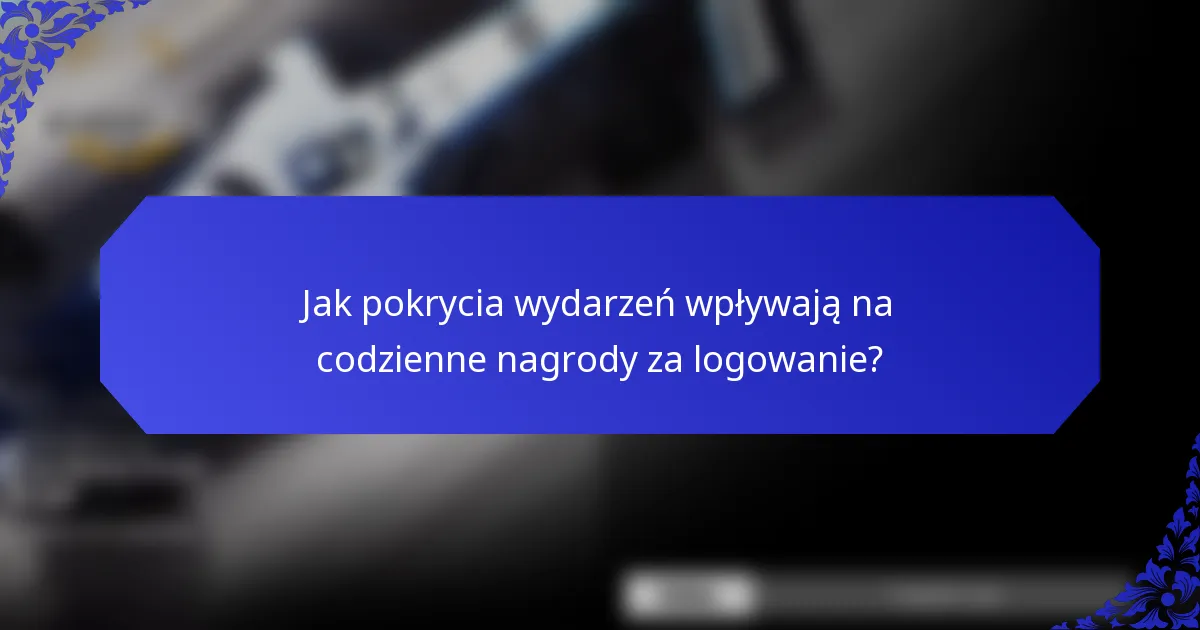 Jak pokrycia wydarzeń wpływają na codzienne nagrody za logowanie?