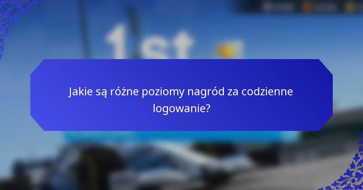 Jakie są różne poziomy nagród za codzienne logowanie?